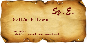 Szitár Elizeus névjegykártya
